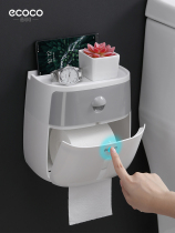 Toilet tissue box Non-punching creative sanitary paper box home bathroom large roll paper drawer shelf waterproof