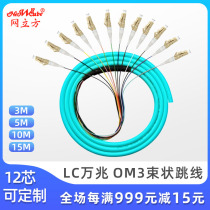10000 trillion multimode fiber jumper SC FC ST LC tail fiber 1 5 m 12 Core beam-shaped tail fiber ODF unit body fusion tail fiber OM4 10000 trillion multi-mode lc beam-shaped tail fiber OM3 Telecommunications