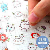 Hipster Girl heart waterproof cartoon cute transparent diary diy decorative sticker set Korean hand account sticker