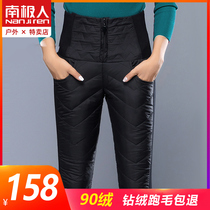 Antarctic people Northeast Harbin ladies down assault pants winter windproof cold and velvet thick warm pants cotton pants