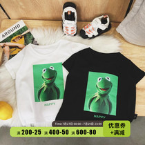 Boy Cartoon Short Sleeve Biding Child Clothing 2021 Summer Han Edition New Middle Children Casual Half Sleeve Baby T Shirt