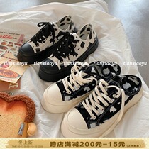 Tian Xiaoyu cow heel can step on canvas shoes women 2021 Autumn New Korean trend ulzzang shoes