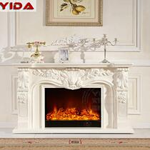 1 1m 1 4m European style fireplace Solid wood white decorative cabinet Simulation fire led electric heating fireplace core TV cabinet