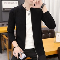 Mens knitwear cardigan jacket spring and autumn 2020 new Korean version of the trend slim-fit handsome thin outer wear cardigan