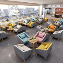 Milk tea shop sofa Sales Department in talks to receive table and chairs combined creative rest area tech cloth double cassette table