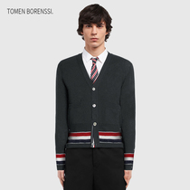 (official) TB cardiovert cashmere sweatshirt male and female identical coat lover dress blue and white red classic grey knit