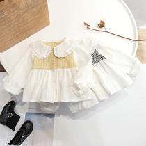 Girl Shirt Spring Dress 2022 New Korean Version Children Dress Boy Spring Autumn Shirt Baby Foreign Air Children Long Sleeve Blouses