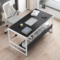 Simple computer desk desktop home rounded student desk simple writing desk double desk anti-collision steel wooden table