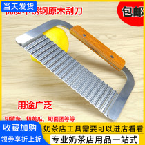 Wood handle Potato Knife Wave Knife stainless steel fries Knife Potato Cutting and Potato Cut with fries Fries