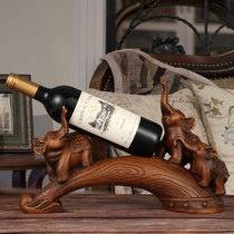 Red wine rack ornaments wine cabinet elephant decorations home living room European creative wine support housewarming wedding gift