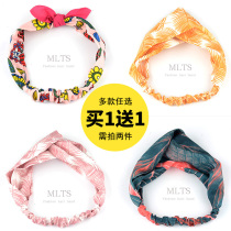 Hair band female Net red Korea cute autumn and winter out hair hoop head hoop wash face bundle headscarf simple Press hair card headgear