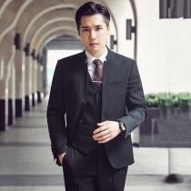 Stand collar suit mens suit handsome suit mens wedding ceremony new style improved Chinese mountain suit mens youth slim autumn and winter