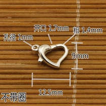 925 Silver Heart Spring Buckle Necklace Hop Hand Chain Buckle Head Belt Open Closed Ring Handmade Jewelry diy Accessories
