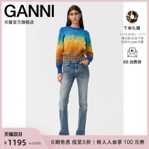 Ganni womens 2022 new LOGO round neck straight pullover wool blend sweater K1736734
