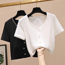 Plus size womens clothing 2023 summer new fat sister MM tops foreign style age reduction fashion short-sleeved T-shirt bottoming shirt