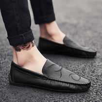 Summer Han Edition trend of lazy casual shoes men hand-made leather shoes drive tide shoes