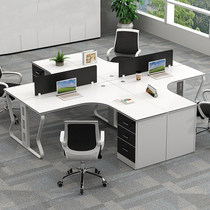 Staff office table and chair combination simple modern double staff office 46 financial computer desk card holder