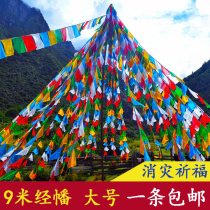 Tibetan Buddhism 9 meters 20 sides silk five-color flag prayer flag large sutra flag wind horse flag Longda Lunda