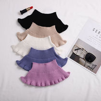 Autumn and winter New products Joker warm knitted fake hair collar collar collar pullover female cervical solid color elastic middle collar collar