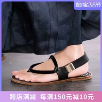 Clear Kurt Price Flat Bottom Roman Sandals Women Fairy Wind Extreme Simplicity Retro Genuine Leather Soft Bottom Comfort 100 Lapped Toe Strap