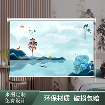 Bedroom Living room Tea room kitchen toilet office full covering curtains Zen-free household installation roll curtains