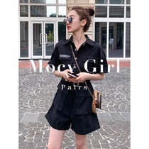 Sandro asw tooling suit women's summer 2022 new casual high waist slimming pocket locomotive black jumpsuit