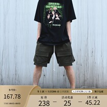 BONELESS tooling big pocket irregular cotton shorts summer casual loose five-point pants mens Tide brand