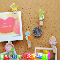 5 5 colors 5 grains without injury photos Marine animal wood clips Sort by nail working word nail Creative cork Figure Nail Wall wall Wall Nails