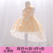 0-1-year-old baby tuxedo female baby trailing princess dress 200 days old baby girl child dress with dress spring and summer