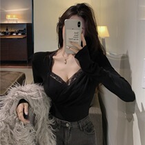 Vanyalace hit the skinny and thin winter Han version of the winter long sleeve T-shirt with a coat