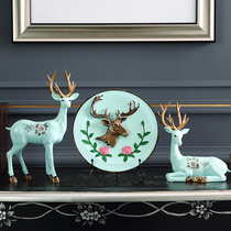  Deer decoration living room lucky American Nordic entrance TV cabinet creative decoration Wine cabinet decoration European crafts