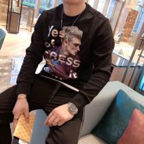 ins tide brand sweater mens 2020 autumn new Korean version of the character printing crew neck loose youth long-sleeved mens fashion