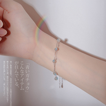 Moonstone bracelet ins niche design bracelet female sterling silver student Sen department bracelet Female Korean version simple personality