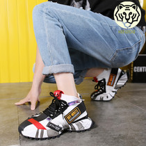 High Bunch Shoes Men 100 Hitch Spring New Casual Shoes Sub Genuine Leather Trendy Personality Men Shoes 2021 Sports Running Shoes