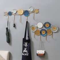 New Chinese style lotus hook wall door rear Xuanguan into the family door creative key clothes rack bedroom decorations