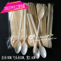 18CM disposable spoon plastic planing smoothie spoon long handle spoon long handle spoon ice cream dessert spoon 100