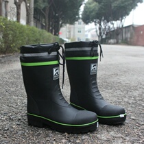Short Rainshoes men middle tube anti-slip anti-waterproof rubber steel head anti-smashing boots spring and summer fashion rain boots fishing boots