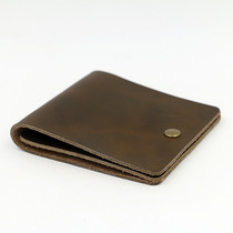 No name handcraft handmade bag original design handmade second layer mad horse wallet simple thin banner wallet universal