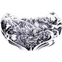 Chest Front Tattoo Sticker Waterproof Male Don Lion Chest Chia Tattoo Sticker Flower Arm Big Picture Flowers Chest and Chest Tattoo