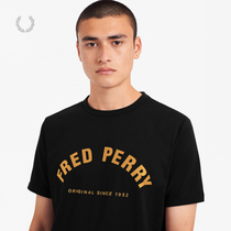 FRED PERRY MENS short-sleeved T-shirt 2021 summer new letter cotton casual wheat ear top trend M1654