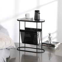 Nordic iron small coffee table magazine storage rack newspaper rack sofa side table bedside table bedside table