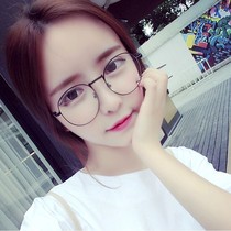 Han Edition College Retro Round Metal Full Fine Frame Flat Mirror Art Original Juku Pair of Nearsightedness Glasses Frame Tide