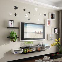  Wall cabinet Set-top box Wall shelf Creative room Bedroom living room film and television TV background wall decoration rack