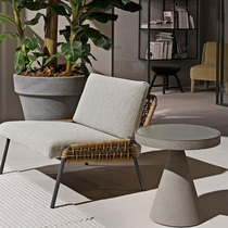 北欧简约户外家具室内藤椅藤编单人沙发售楼部样板房露阳台茶几