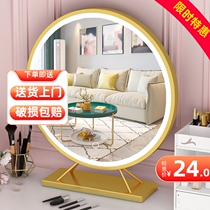 Mirror Makeup Mirror LED with lamp desktop large student dorm network red photo in wind bedroom dresser