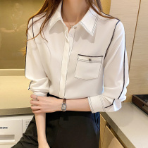 Brand discount store shopping mall counter withdrawal cut label womens tail goods clearance temperament white Chiffon shirt top women
