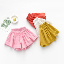 Shorts Girls Summer Womens Baby Loose Broadlegged Pants Children Foreign Air Korean Version Pants Skirt Summer 100 Lapped Up Women
