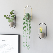 Nordic Wind Modern Creative Personality Wall Wall-mounted Simulation Green Planting Wall Decoration Flower Pot Floral Home Xuanguan Adornment
