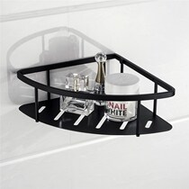 Bathroom Triangle Rack Toilet Shower Corner Black Collection Frame Stainless Steel Basket Bathroom Single-layer Punch