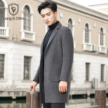 Autumn and winter wool coat Suit collar double-sided coat Mens medium and long windbreaker cashmere-free coat Mens clothing